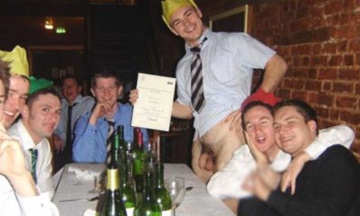 guy flashing his cock during graduation party