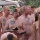 Naked guys in public for a run in Finland