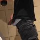 guy with thick uncut dick caught peeing at urinal