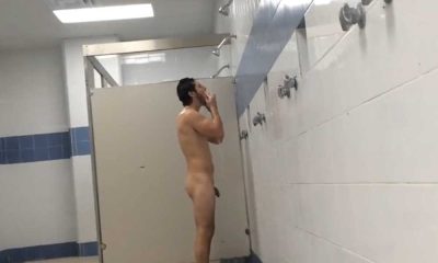 hot stud caught in shower by spycam