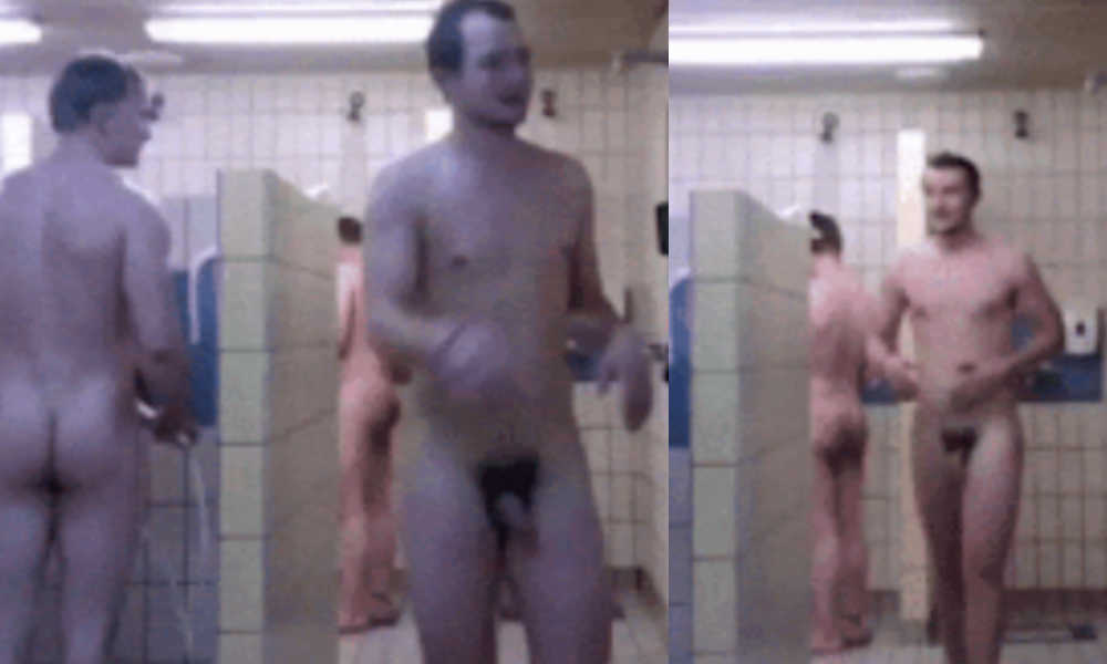 men caught naked in swimming pool communal shower
