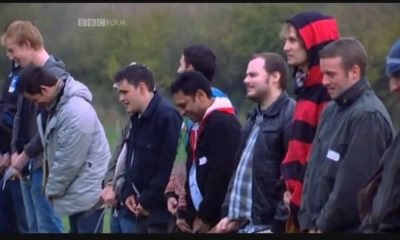 men peeing in public all together and broadcasted on tv
