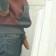 bearded man with gigantic cock caught peeing at urinal by spycam