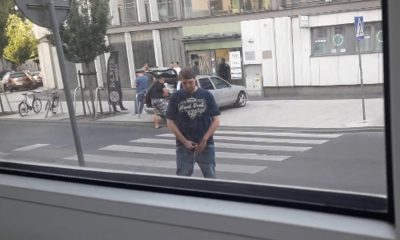 guy caught peeing in public from a window
