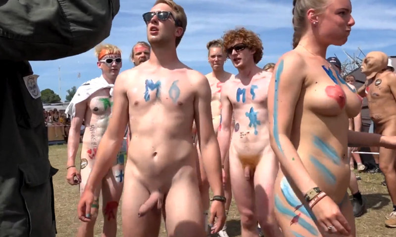 straight guys with big dicks naked in public for the Roskilde Festival