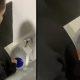 bearded uncut guy caught pissing at urinal