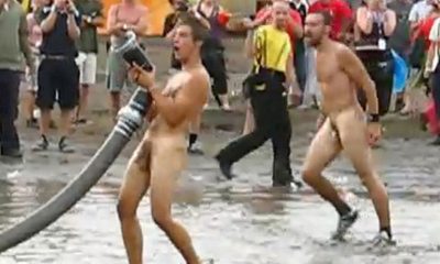 straight drunk guys naked in public during a festival