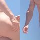 Nudist man with huge balls caught naked at the beach