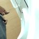 Hung guy taking a quick piss at urinals